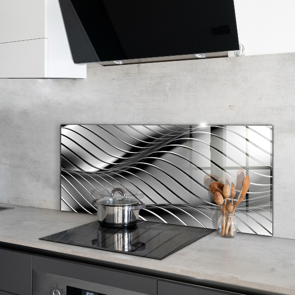Cooker splashback Metal waves abstraction