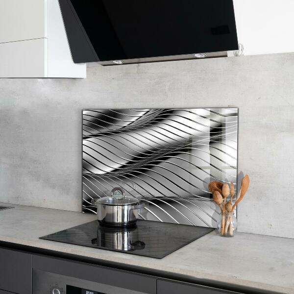 Cooker splashback Metal waves abstraction