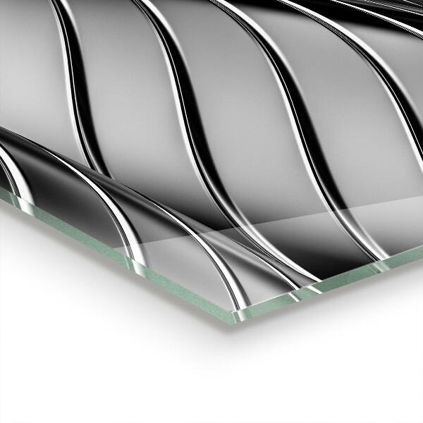 Cooker splashback Metal waves abstraction