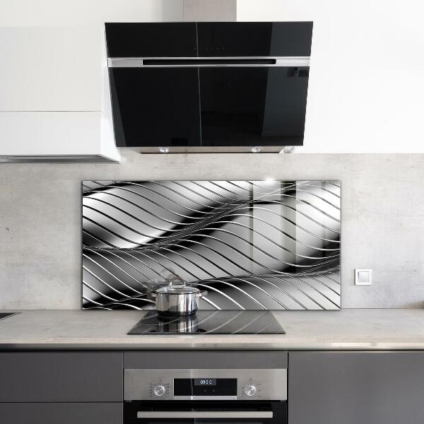 Cooker splashback Metal waves abstraction