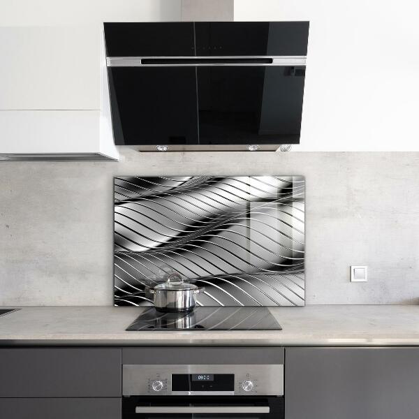 Cooker splashback Metal waves abstraction