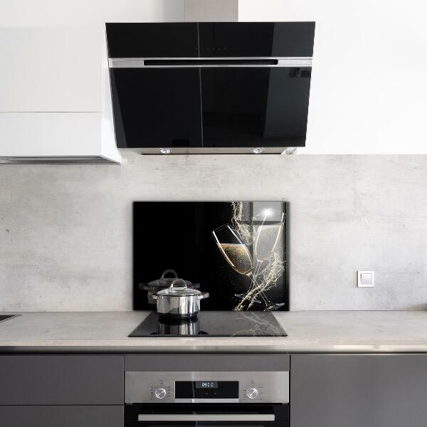 Kitchen splashback Champagne night toast