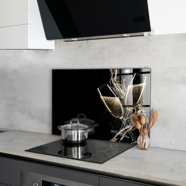 Kitchen splashback Champagne night toast