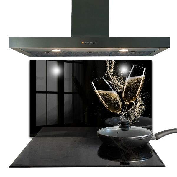 Kitchen splashback Champagne night toast