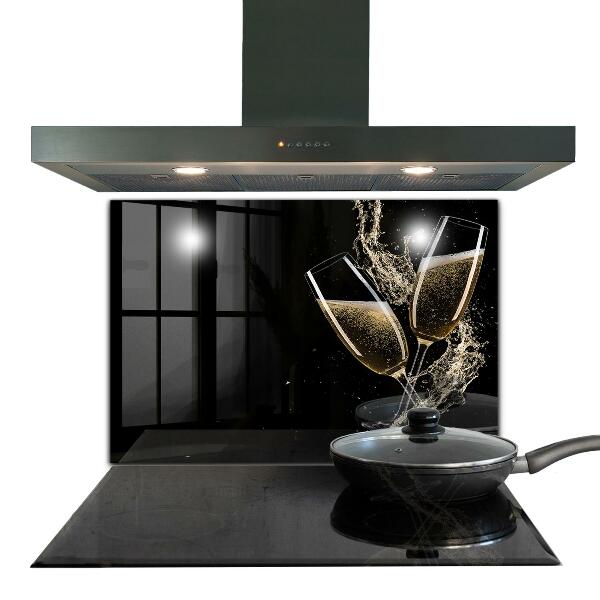 Kitchen splashback Champagne night toast