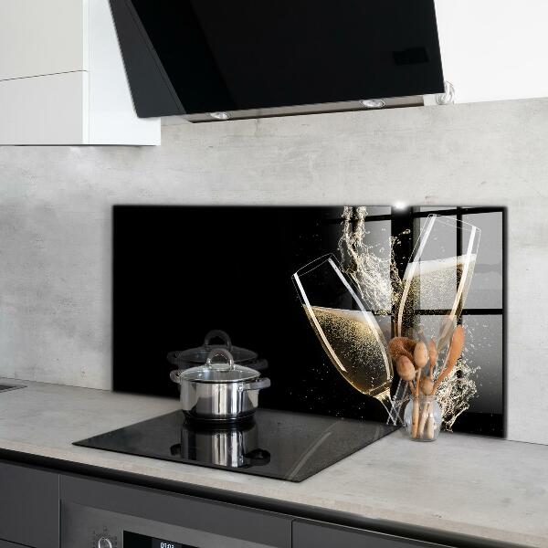 Kitchen splashback Champagne night toast