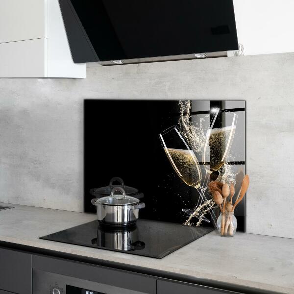 Kitchen splashback Champagne night toast