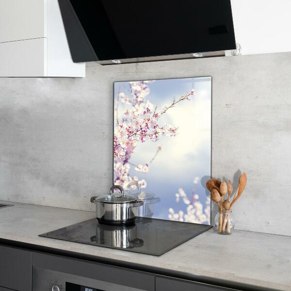 Kitchen splashback Delicate pink flowers