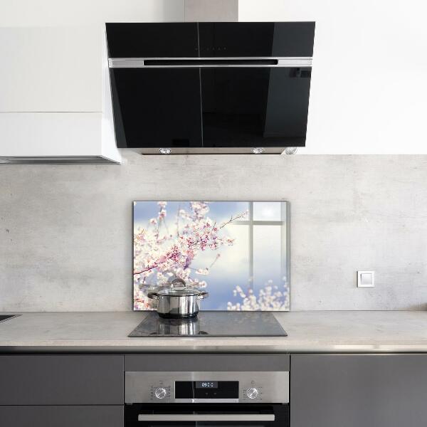 Kitchen splashback Delicate pink flowers