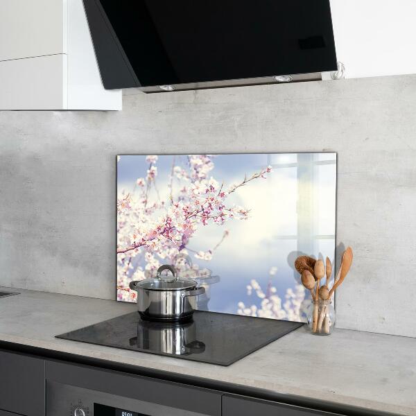 Kitchen splashback Delicate pink flowers