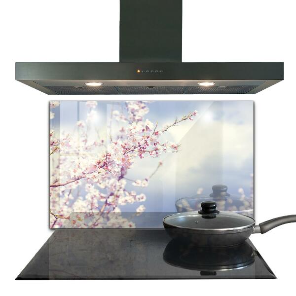 Kitchen splashback Delicate pink flowers