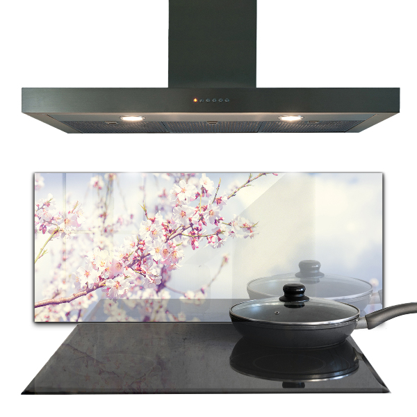 Kitchen splashback Delicate pink flowers