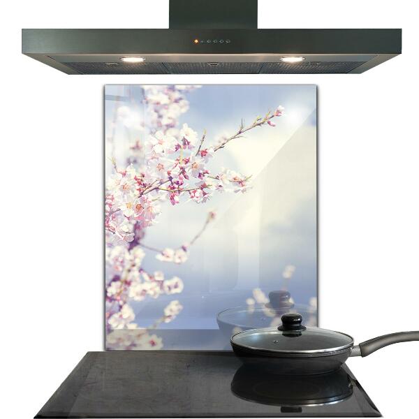 Kitchen splashback Delicate pink flowers
