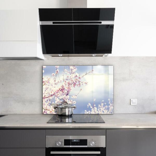 Kitchen splashback Delicate pink flowers