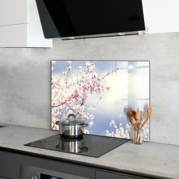 Kitchen splashback Delicate pink flowers