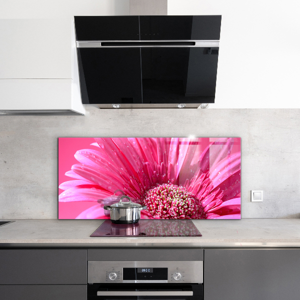 Kitchen splashback Pink flower nature details