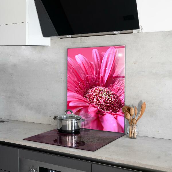 Kitchen splashback Pink flower nature details
