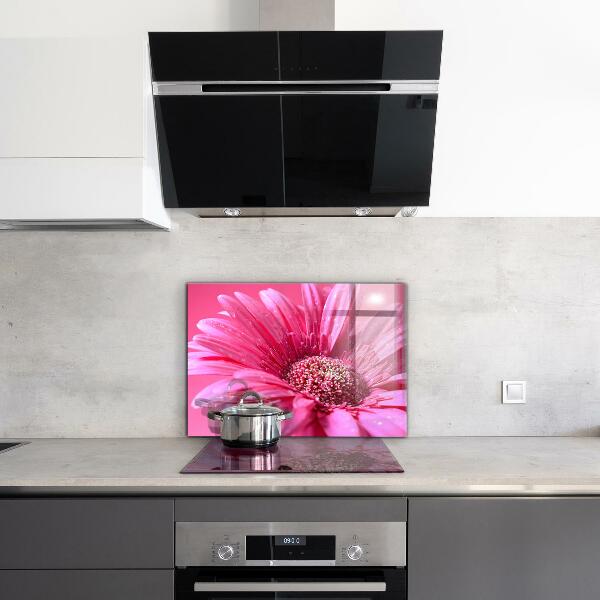 Kitchen splashback Pink flower nature details