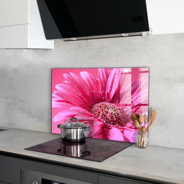 Kitchen splashback Pink flower nature details