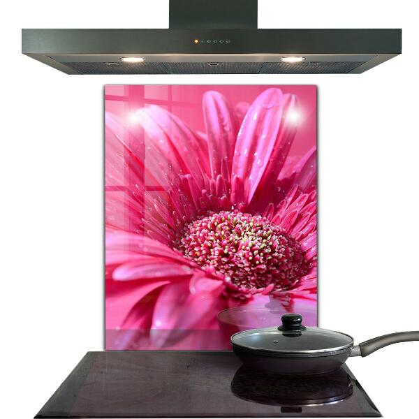 Kitchen splashback Pink flower nature details