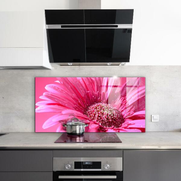 Kitchen splashback Pink flower nature details