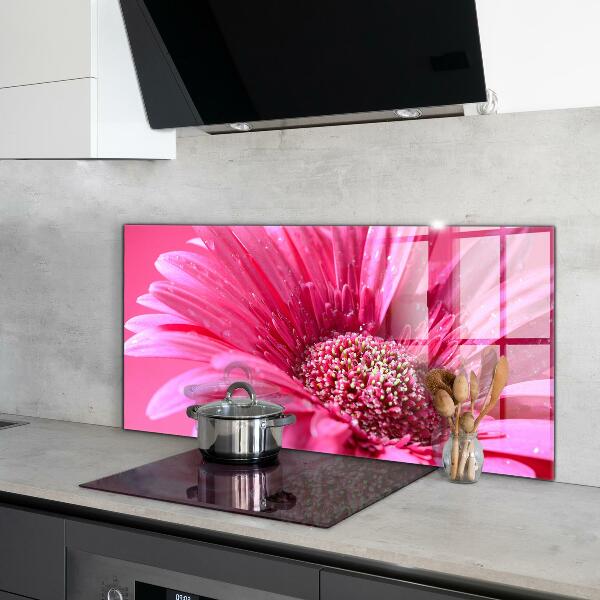 Kitchen splashback Pink flower nature details