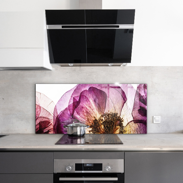 Kitchen splashback Delicate flowers details