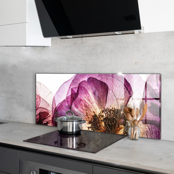 Kitchen splashback Delicate flowers details