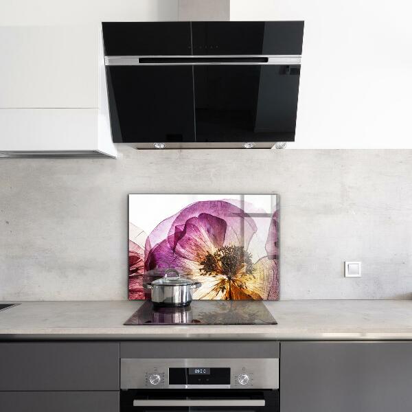 Kitchen splashback Delicate flowers details