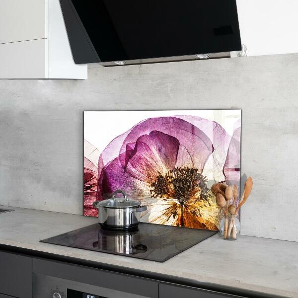 Kitchen splashback Delicate flowers details