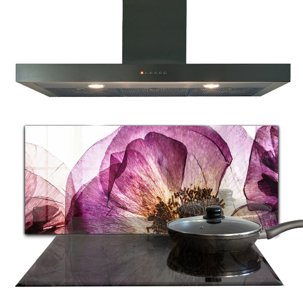 Kitchen splashback Delicate flowers details