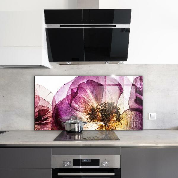 Kitchen splashback Delicate flowers details