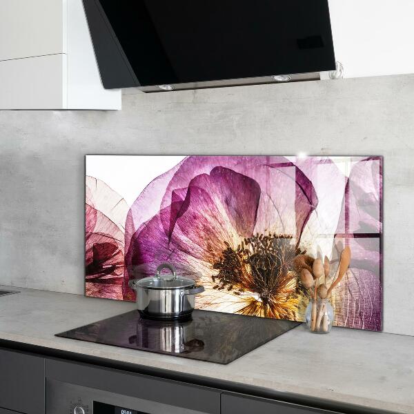 Kitchen splashback Delicate flowers details