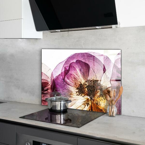Kitchen splashback Delicate flowers details