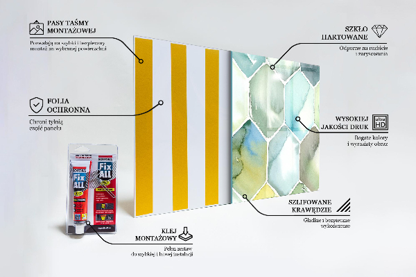 Cooker splashback Watercolor geometric patterns