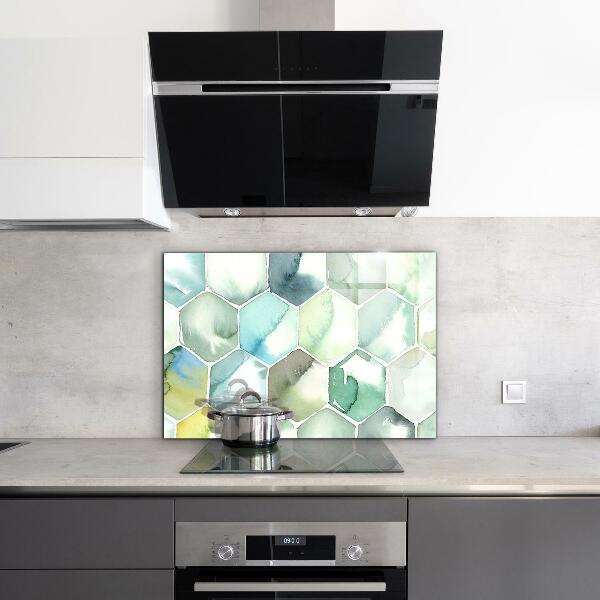 Cooker splashback Watercolor geometric patterns