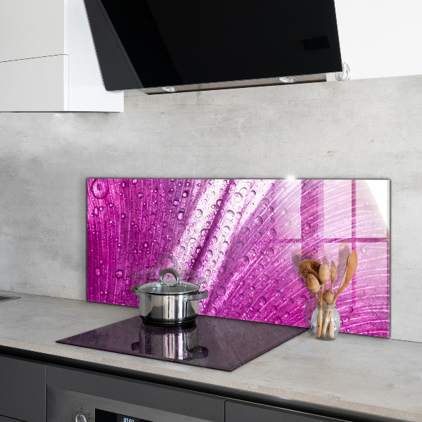 Kitchen splashback Delicate pink leaf