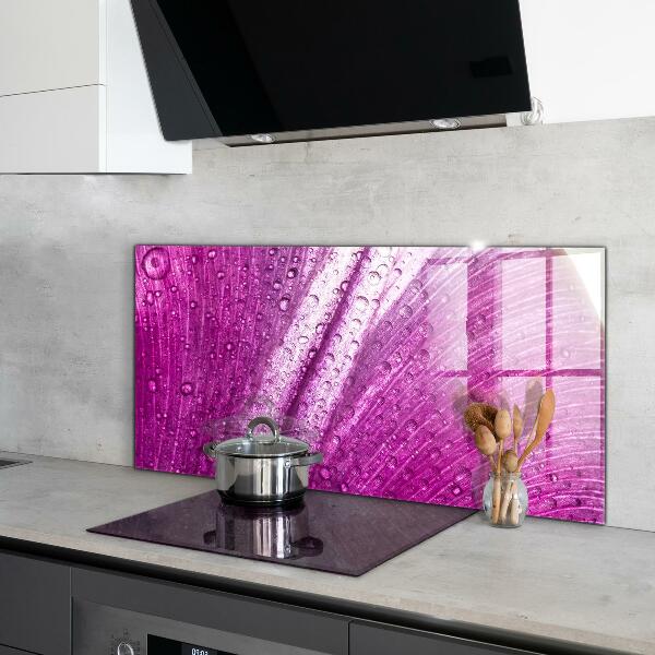 Kitchen splashback Delicate pink leaf