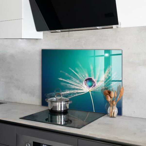 Kitchen splashback Dandelion with a dew drop