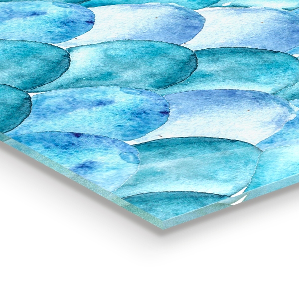 Cooker splashback Watercolor scales blue pattern