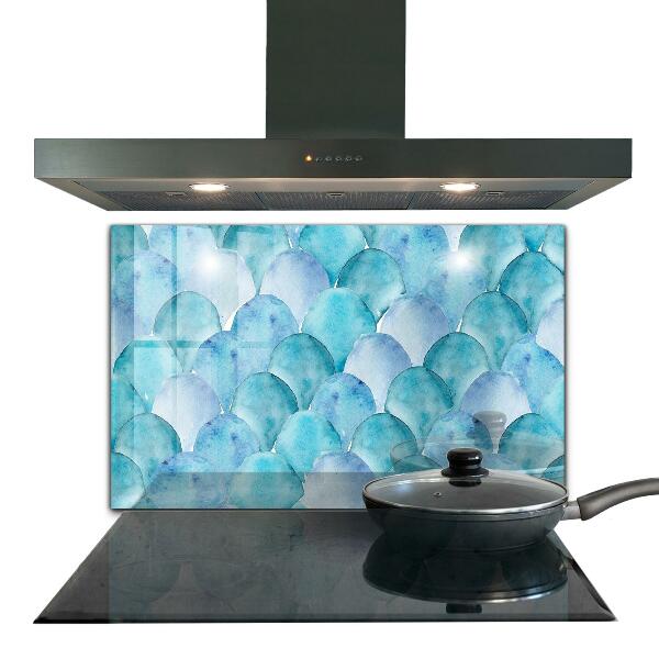 Cooker splashback Watercolor scales blue pattern
