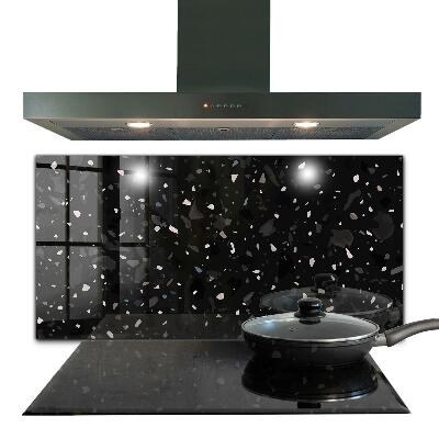 Kitchen splashback Black marble terrazzo terazzo