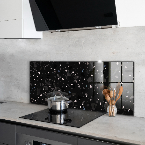Kitchen splashback Black marble terrazzo terazzo