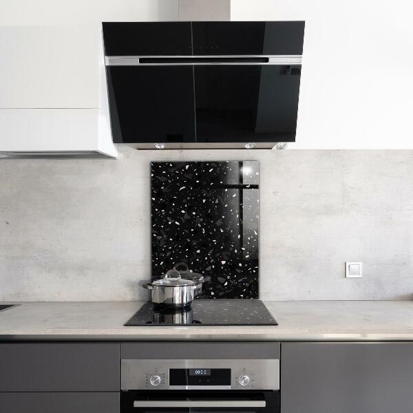 Kitchen splashback Black marble terrazzo terazzo