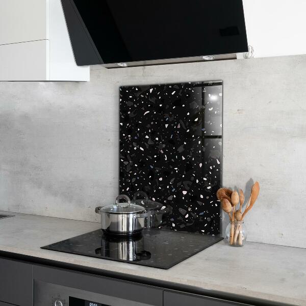 Kitchen splashback Black marble terrazzo terazzo