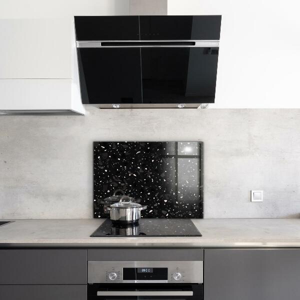 Kitchen splashback Black marble terrazzo terazzo
