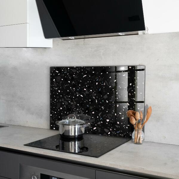 Kitchen splashback Black marble terrazzo terazzo