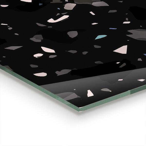 Kitchen splashback Black marble terrazzo terazzo
