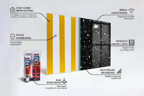 Kitchen splashback Black marble terrazzo terazzo