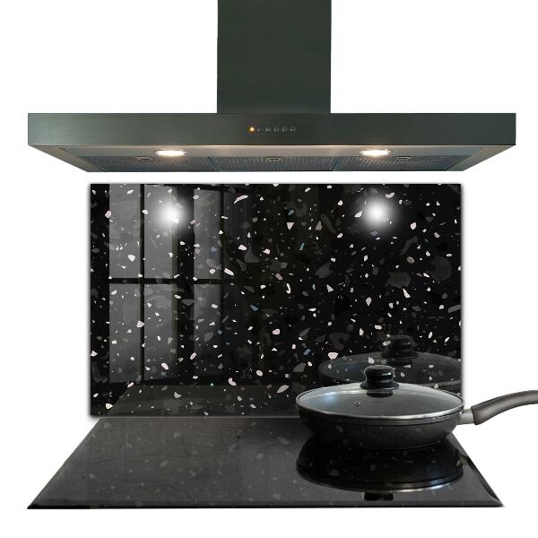 Kitchen splashback Black marble terrazzo terazzo
